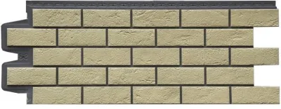 Фасадная панель Grand Line Состаренный кирпич Элит ваниль, ШОВ темно-бежевый