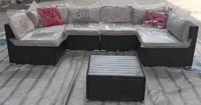 Диван-Трансформер AFINA модульный плетеный из иск. ротанга YR822D Brown/Beige