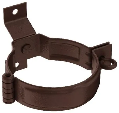 Водосток Aquasistem, Система 125x90 - Декоративный хомут трубы под дерево с комплектом крепления RAL 8017 Коричневый matt