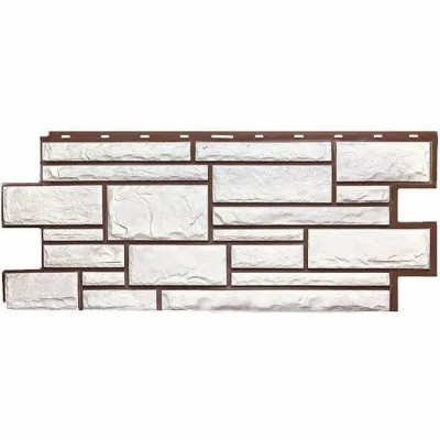 Фасадная панель Техоснастка, Камень Дикий, Белый