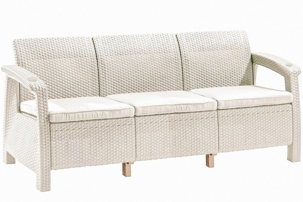 Трёхместный диван  Yalta Sofa 3 Seat белый купить в Чебоксарах