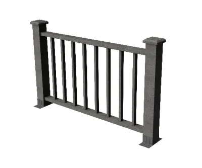 Ограждения декоративное ДПК GRINDERDECO Альма 1500 со скрытым крепежом серый базальт