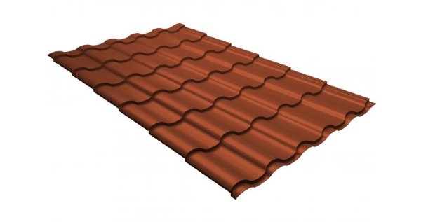 Металлочерепица кредо GL 0,5 GreenСoat Pural RR 750 кирпично-красный (RAL 8004 терракота) купить в Чебоксарах