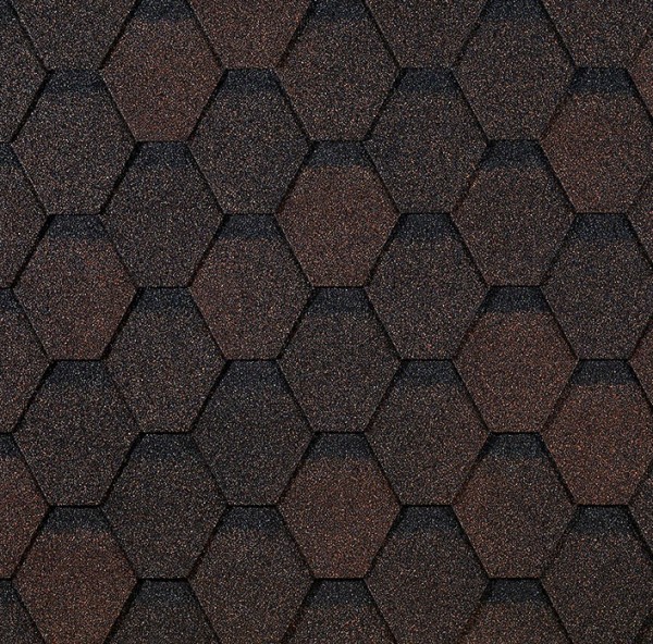 Гибкая черепица EURASIA Docke, Коллекция ШЕСТИГРАННИК Коричневый купить в Чебоксарах