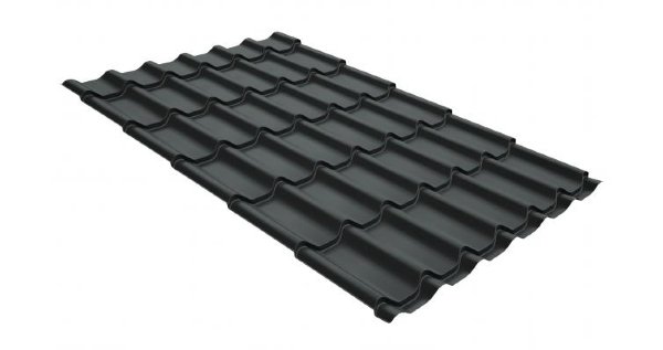 Металлочерепица классик GL 0,5 GreenCoat Pural Matt RR 23 темно-серый (RAL 7024 мокрый асфальт) купить в Чебоксарах