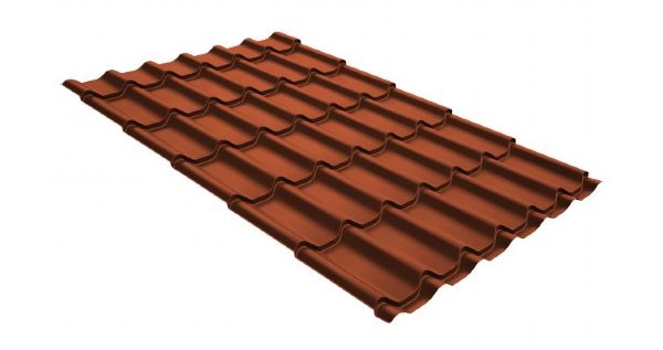 Металлочерепица классик GL 0,5 GreenCoat Pural RR 750 кирпично-красный (RAL 8004 терракота) купить в Чебоксарах