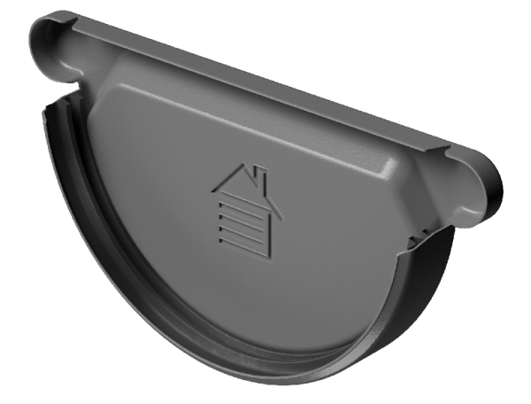 Заглушка желоба D125 Döcke STAL PREMIUM Графит, (RAL 7024) купить в Чебоксарах