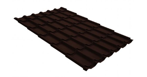 Металлочерепица классик GL 0,5 GreenCoat Pural RR 887 шоколадно-коричневый (RAL 8017 шоколад) купить в Чебоксарах