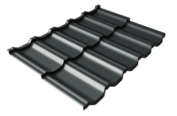 Металлочерепица модульная Квинта Uno Grand Line c 3D резом 0,5 Satin RAL 7016 антрацитово-серый купить в Чебоксарах