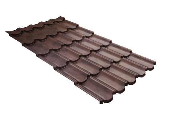 Металлочерепица квинта плюс с  3D резом 0,45 Safari Twincolor Brown купить в Чебоксарах