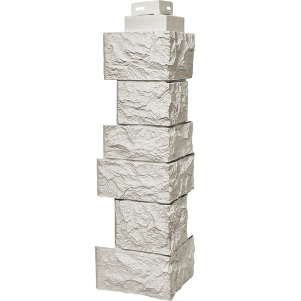 Цокольный сайдинг FineBer – Серия “Дикий камень”, Угол наружный, Жемчуг купить в Чебоксарах