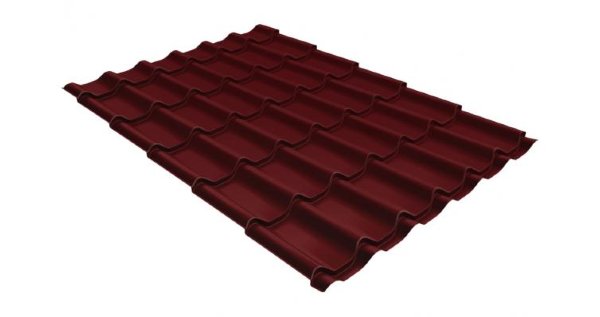 Металлочерепица классик GL 0,5 Velur20 RAL 3005 красное вино купить в Чебоксарах