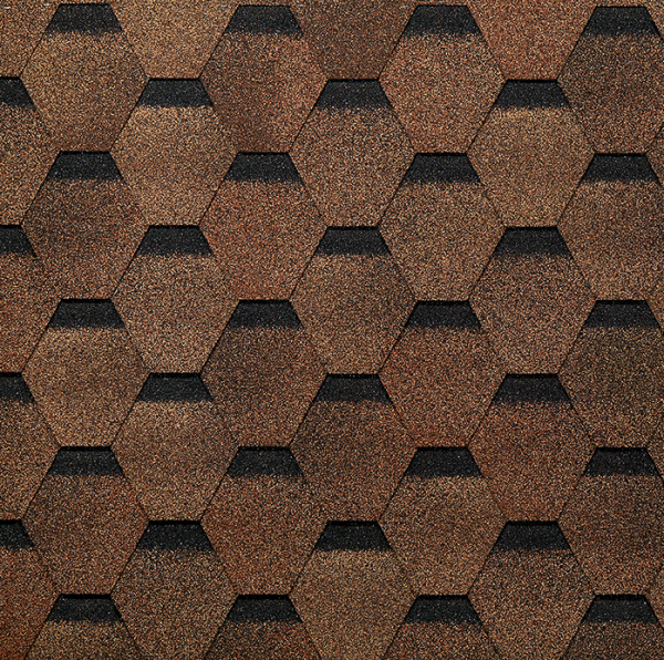 Гибкая черепица EURASIA Docke, Коллекция ШЕСТИГРАННИК Светло-коричневый купить в Чебоксарах