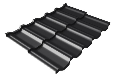 Металлочерепица модульная Квинта Uno Grand Line c 3D резом 0,5 Quarzit lite RAL 9005 черный купить в Чебоксарах