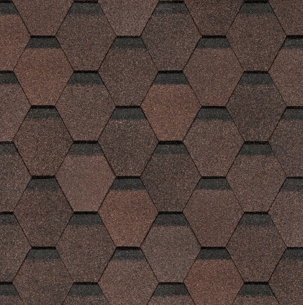 Гибкая черепица Docke, коллекция Шестигранник Коричневый купить в Чебоксарах