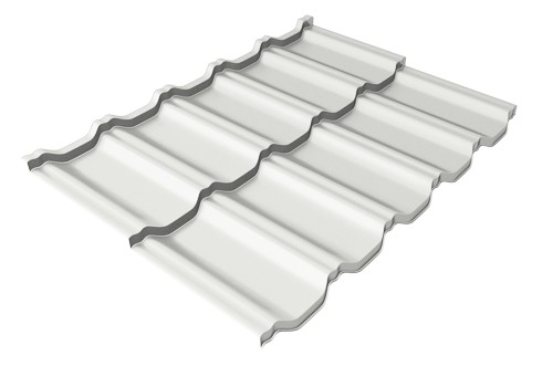 Металлочерепица модульная Квинта Uno Grand Line c 3D резом 0,5 Satin RAL 9003 сигнальный белый купить в Чебоксарах