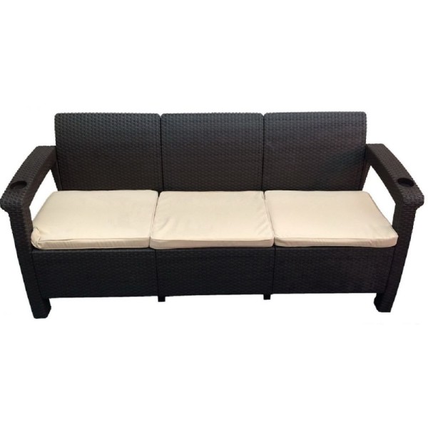 Трёхместный диван  Yalta Sofa 3 Seat венге купить в Чебоксарах