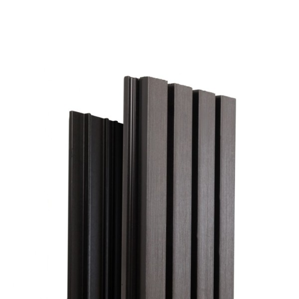 Фасадная доска Ecodecking Техно реечная 200х26х3000 Графит купить в Чебоксарах