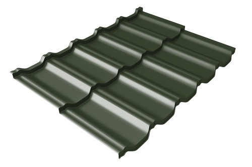 Металлочерепица модульная Квинта Uno Grand Line c 3D резом 0,5 Velur RAL 6020 хромовая зелень купить в Чебоксарах
