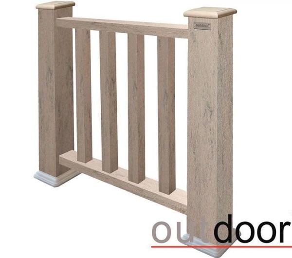 Ограждение из ДПК Outdoor Классик 3D STORM серый микс купить в Чебоксарах