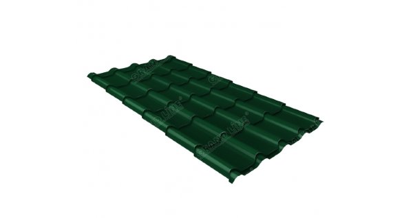 Металлочерепица камея 0,5 Satin RAL 6005 зеленый мох купить в Чебоксарах