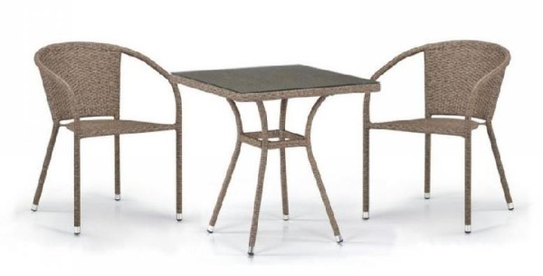 Комплект плетеной мебели AFINA из иск. ротанга T282BNT/Y137C-W56 Light Brown 2Pcs купить в Чебоксарах