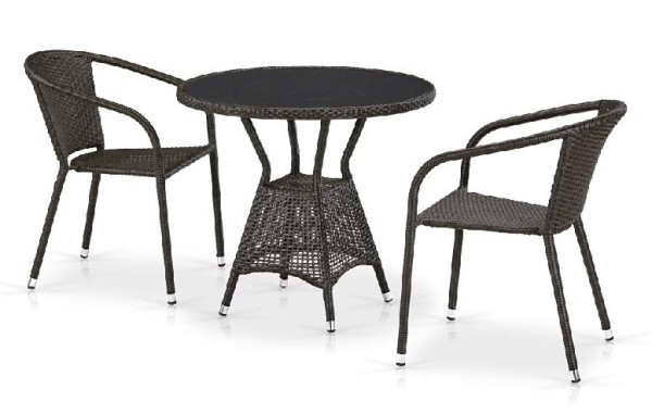 Комплект плетеной мебели AFINA из иск. ротанга T707ANS/Y137C-W53 Brown 2Pcs купить в Чебоксарах