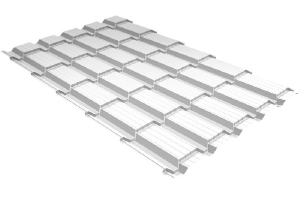 Металлочерепица GL квадро профи 0,5 Satin RAL 9003 сигнальный белый купить в Чебоксарах