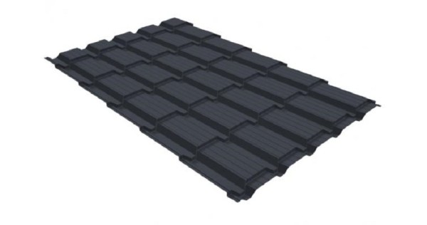 Металлочерепица GL квадро профи 0,5 GreenCoat Pural RR 23 темно-серый (RAL 7024) мокрый асфальт купить в Чебоксарах