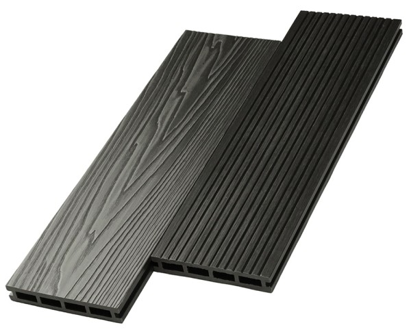 Террасная доска ДПК NanoWood двусторонняя New 3D тиснение + вельвет Графит купить в Чебоксарах
