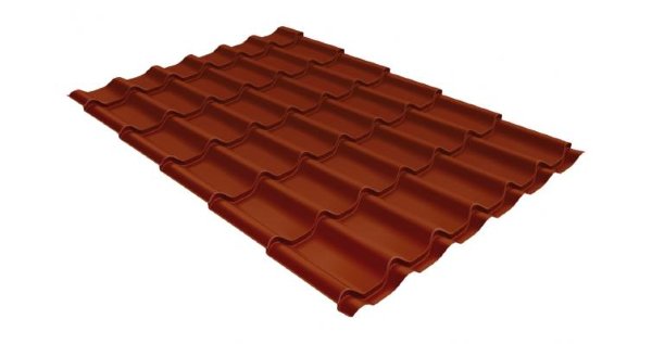 Металлочерепица классик GL 0,5 Velur20 RAL 8004 терракота купить в Чебоксарах