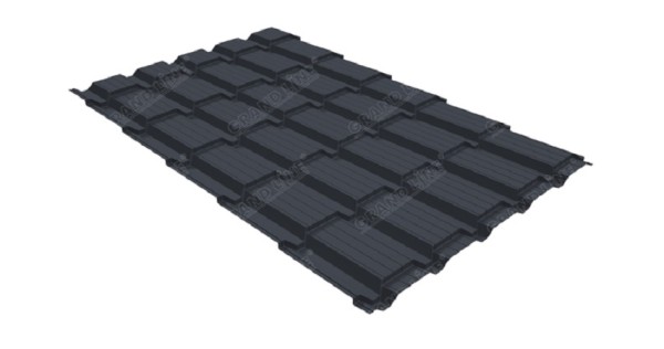Металлочерепица GL квадро профи 0,5 Satin RAL 7024 мокрый асфальт купить в Чебоксарах