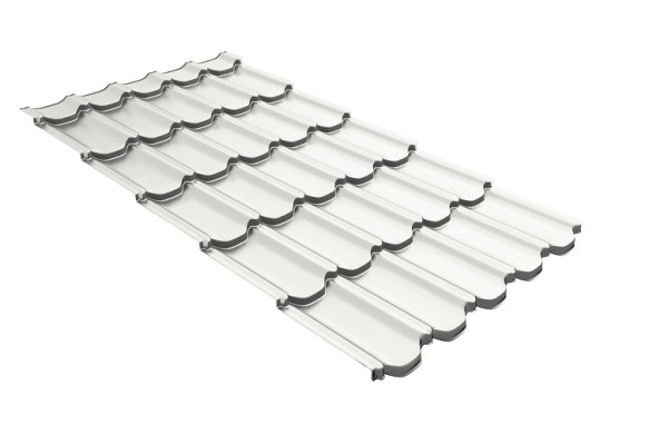 Металлочерепица квинта плюс с 3D резом 0,5 Satin RAL 9003 сигнальный белый купить в Чебоксарах