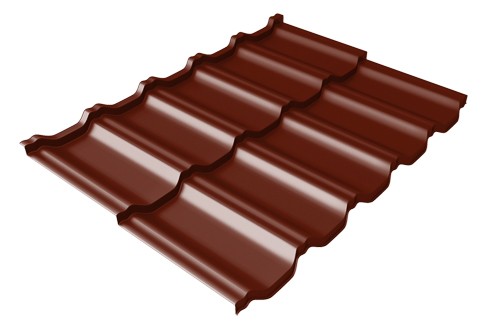 Металлочерепица модульная Квинта Uno Grand Line c 3D резом 0,5 Satin RAL 3005 красное вино купить в Чебоксарах