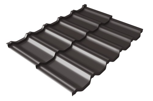 Металлочерепица модульная Квинта Uno Grand Line c 3D резом 0,5 Satin RR 32 темно-коричневый купить в Чебоксарах