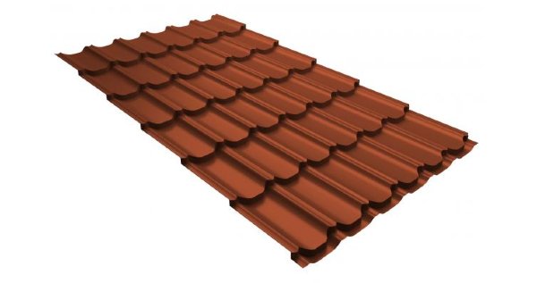 Металлочерепица квинта плюс 0,5 GreenCoat Pural RR 750 кирпично-красный (RAL 8004 терракота) купить в Чебоксарах